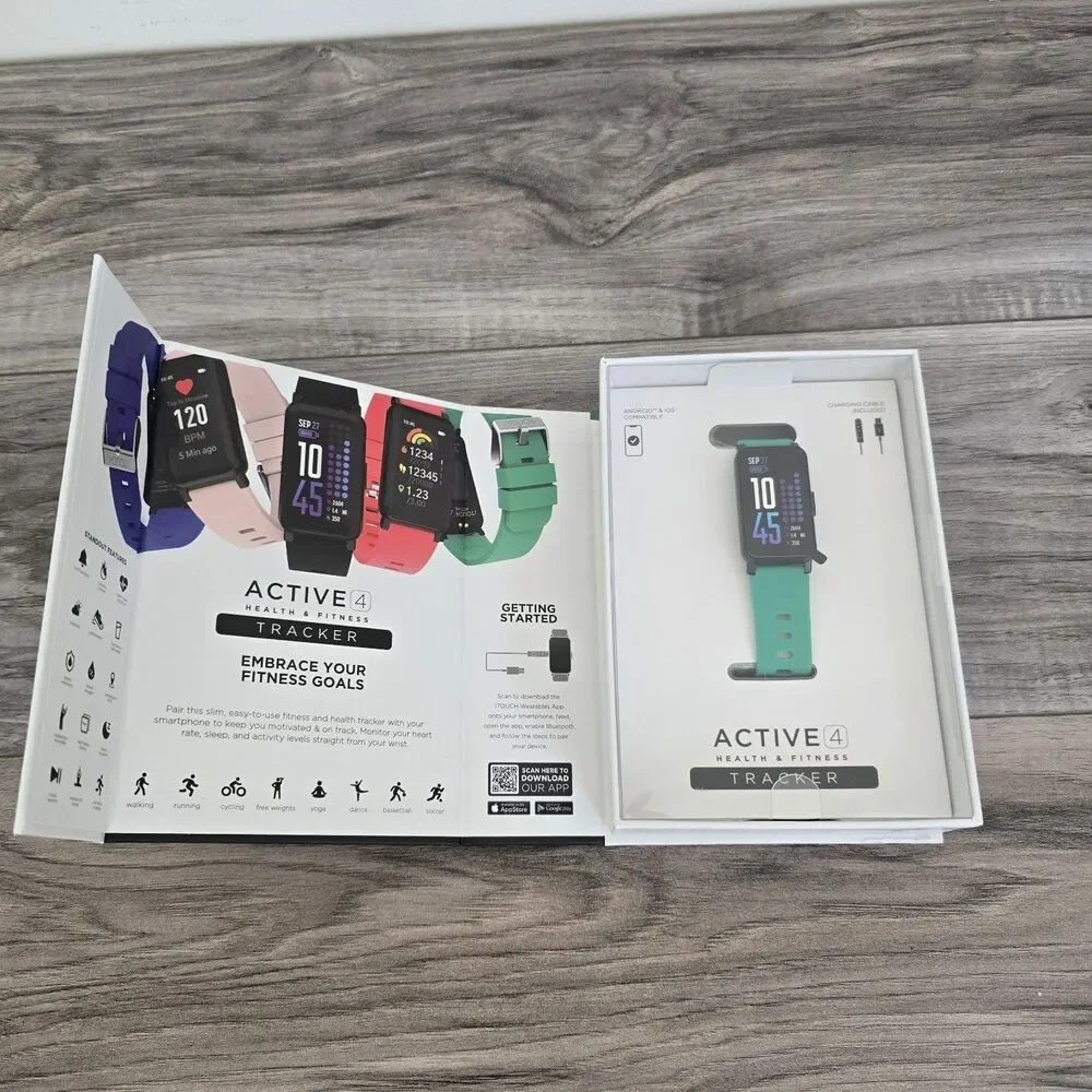 NEW iTouch Wearables Active 4 Unisex Black Watch/Fitness Tracker TC4S01